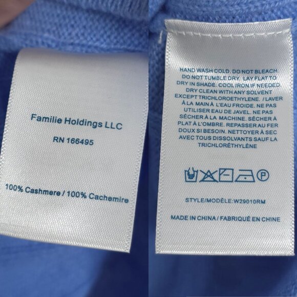 Guest in Residence Track Polo Cashmere Sweater French Blue Quarter Zip Size S - Picture 9 of 13